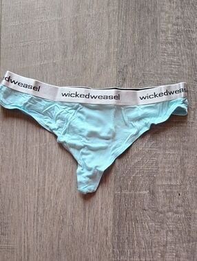 Wicked Weasel Womens Light Blue Cotton Bikini Briefs Thong. Large